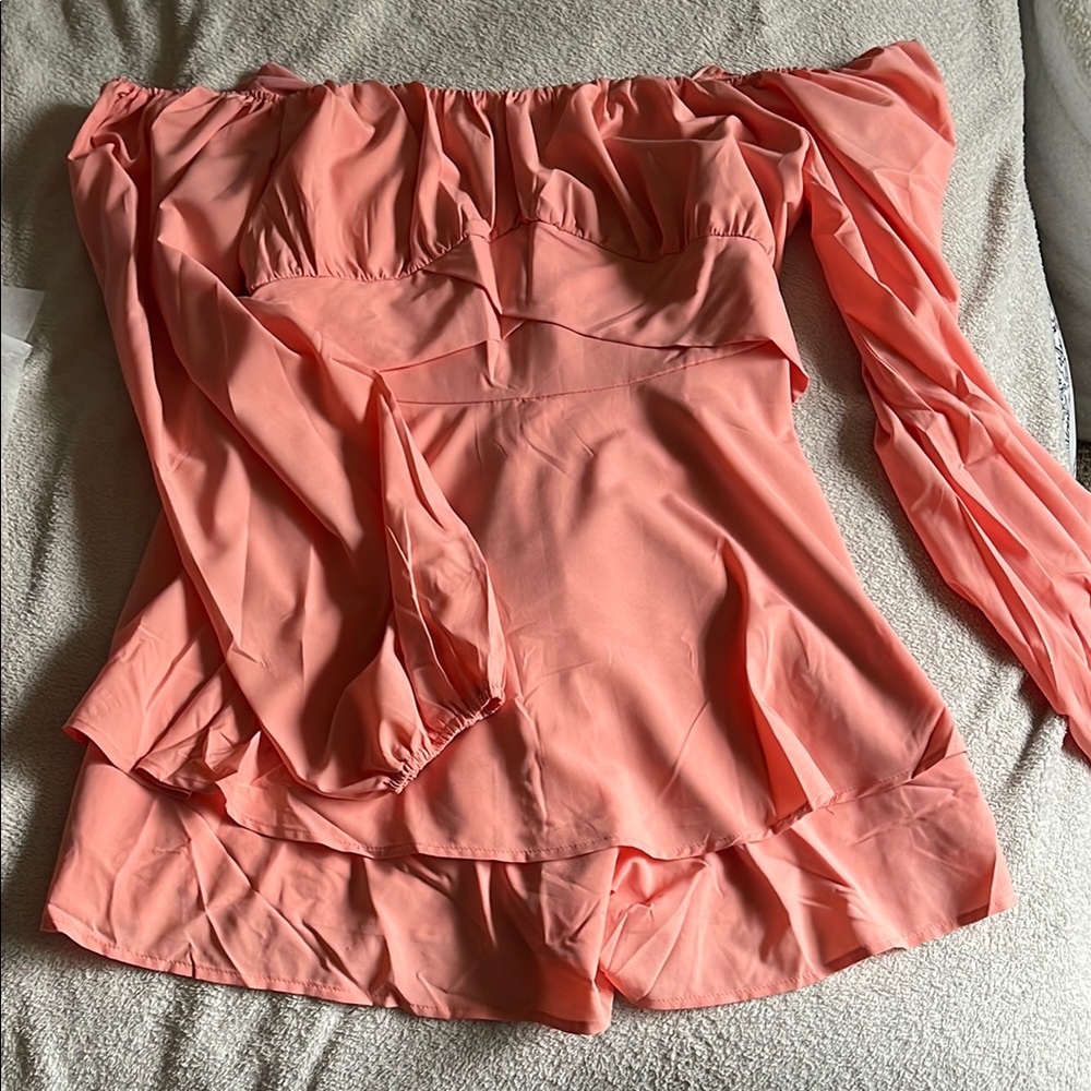 Peach Off-Shoulder romper